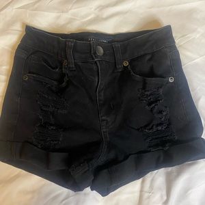 Black ripped Aeropostale denim shorts